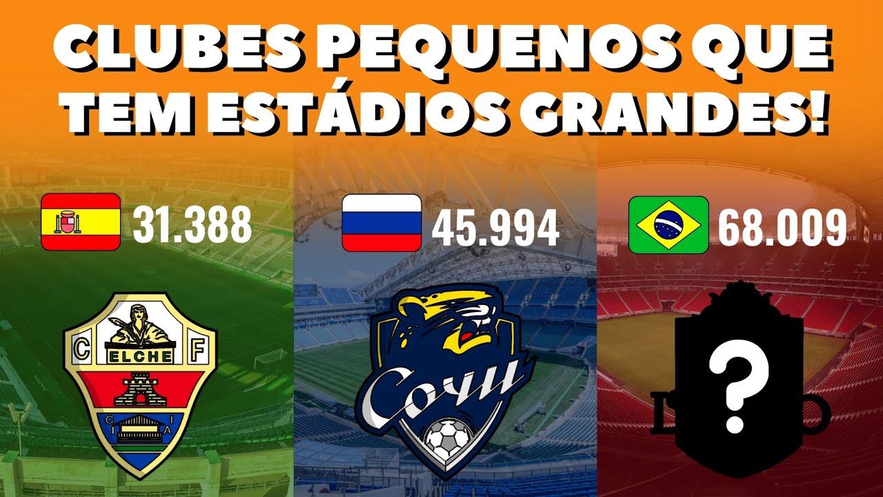 CLUBES PEQUENOS NO FUTEBOL QUE POSSUEM ESTÁDIOS GRANDES!