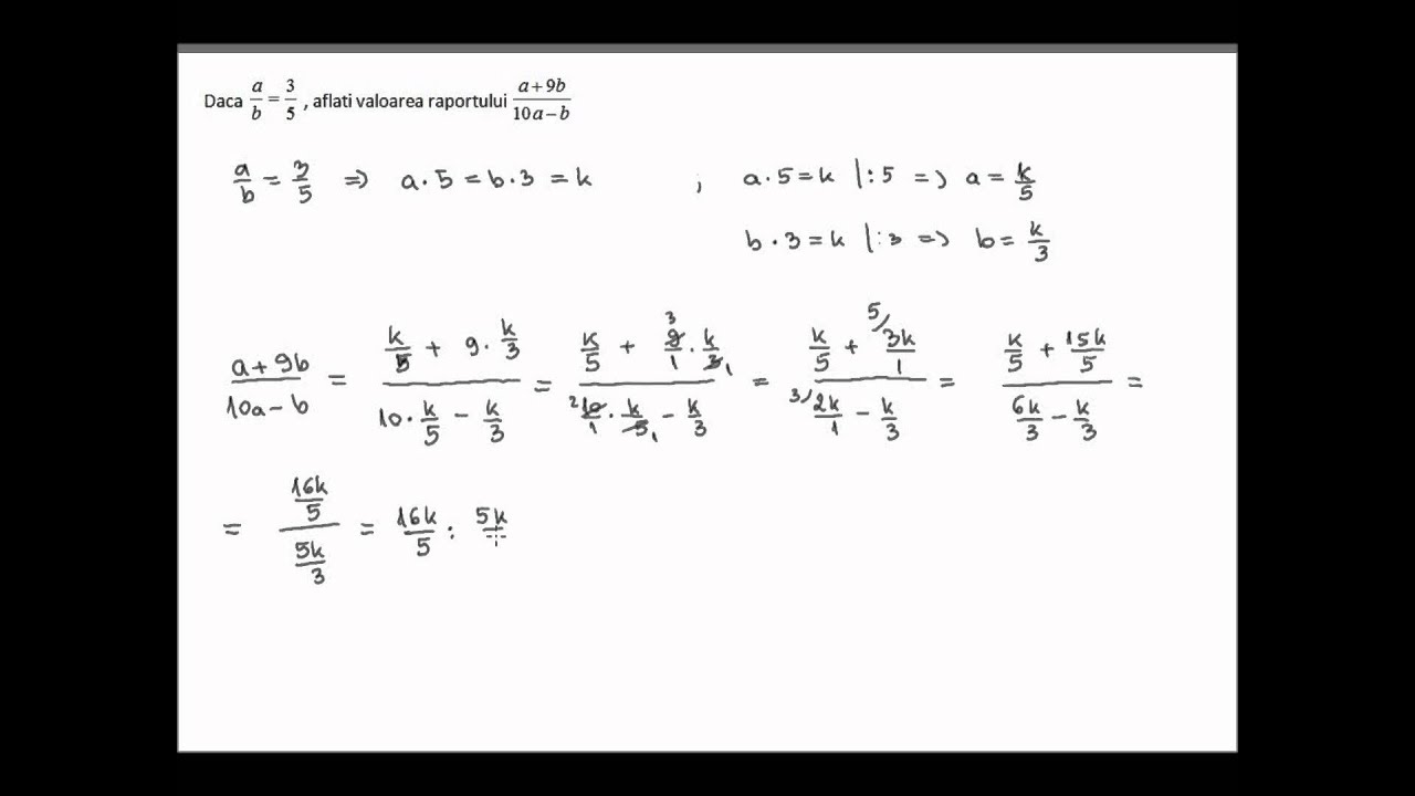 Rapoarte si proportii, exercitii rezolvate (6c31)