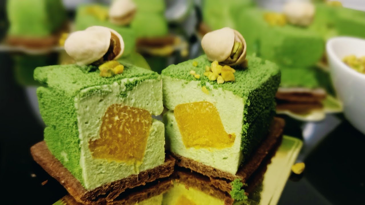 Entremet esotico pistacchio e mango, sublime! /Entremet cu fistic si mango #entremet