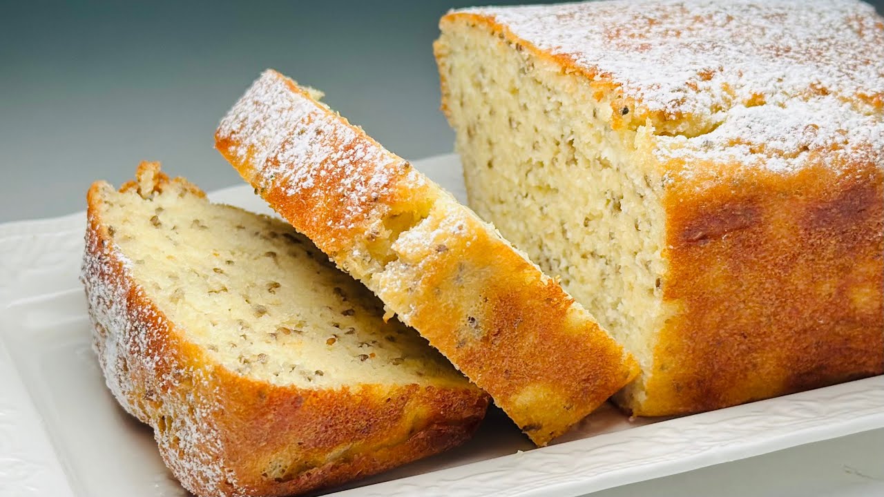 Очень быстро к чаю! Йогурт миндальный кекс без сахара! Низкоуглеводный