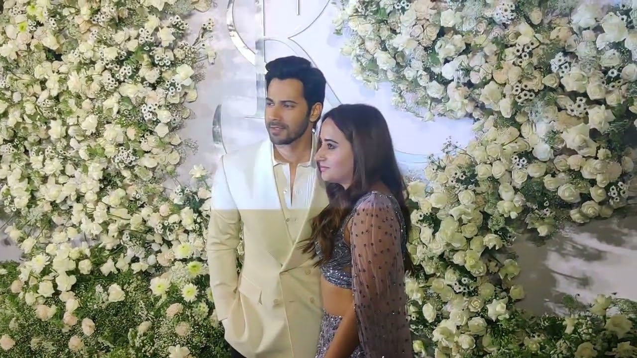 Varun Dhawan With Wife and Kriti Sanon At Sid Kiara Wedding Reception