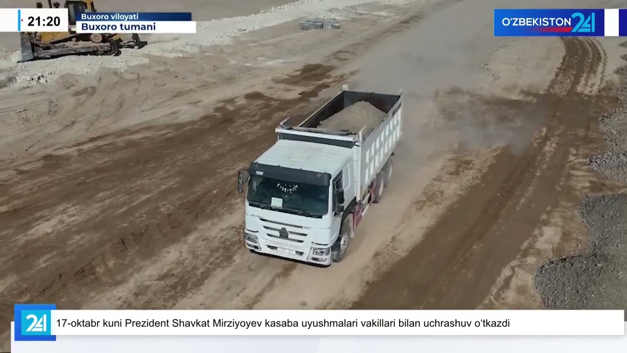 Yangi Buxoro Xalqaro aeroportining qurishilish  jarayonidan reportaj
