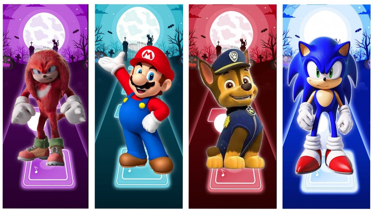 Tiles hop game, Sonic vs Hulk vs Rumi vs Mario # part 3.