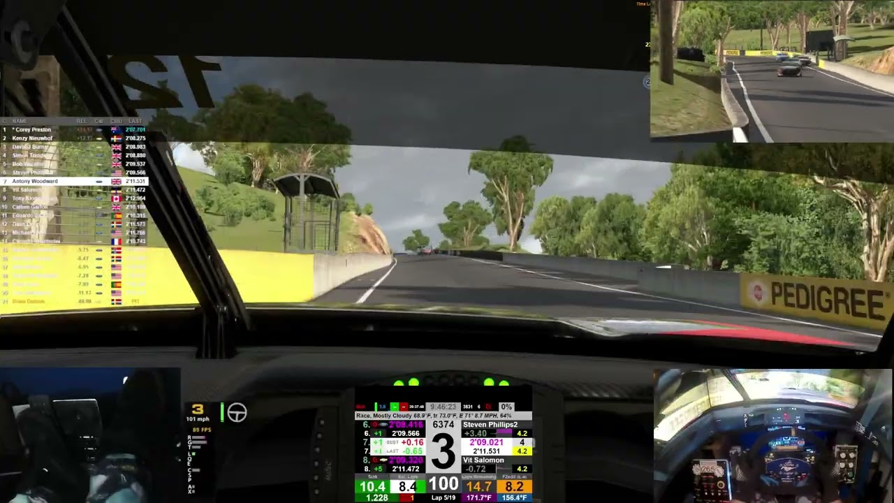 iracing v8 Supercars Thursday Euro SOF at Mount Panorama