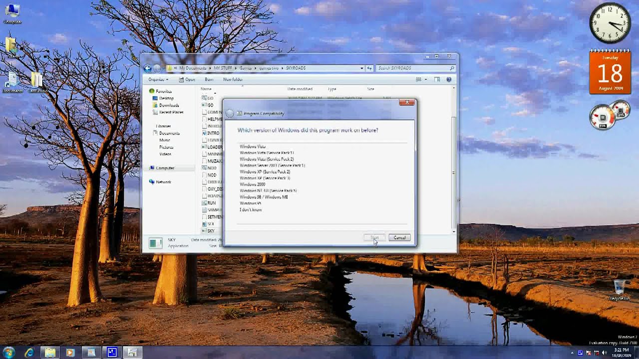 Windows 7: Compatibility Options