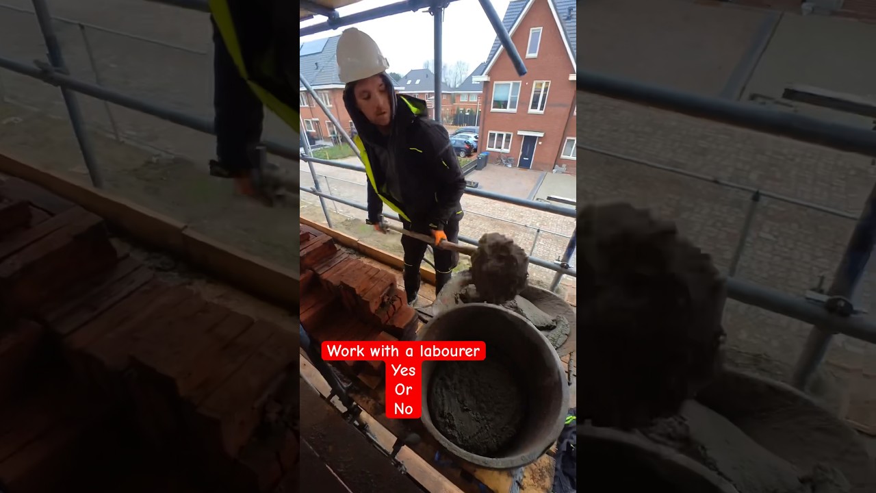 Bricklayer and labourer