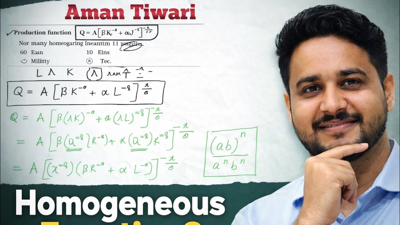 Homogeneous function order Kaise Bataye Jata Hai ￼? #theclassroomshiksha #ugcnet -#economics 