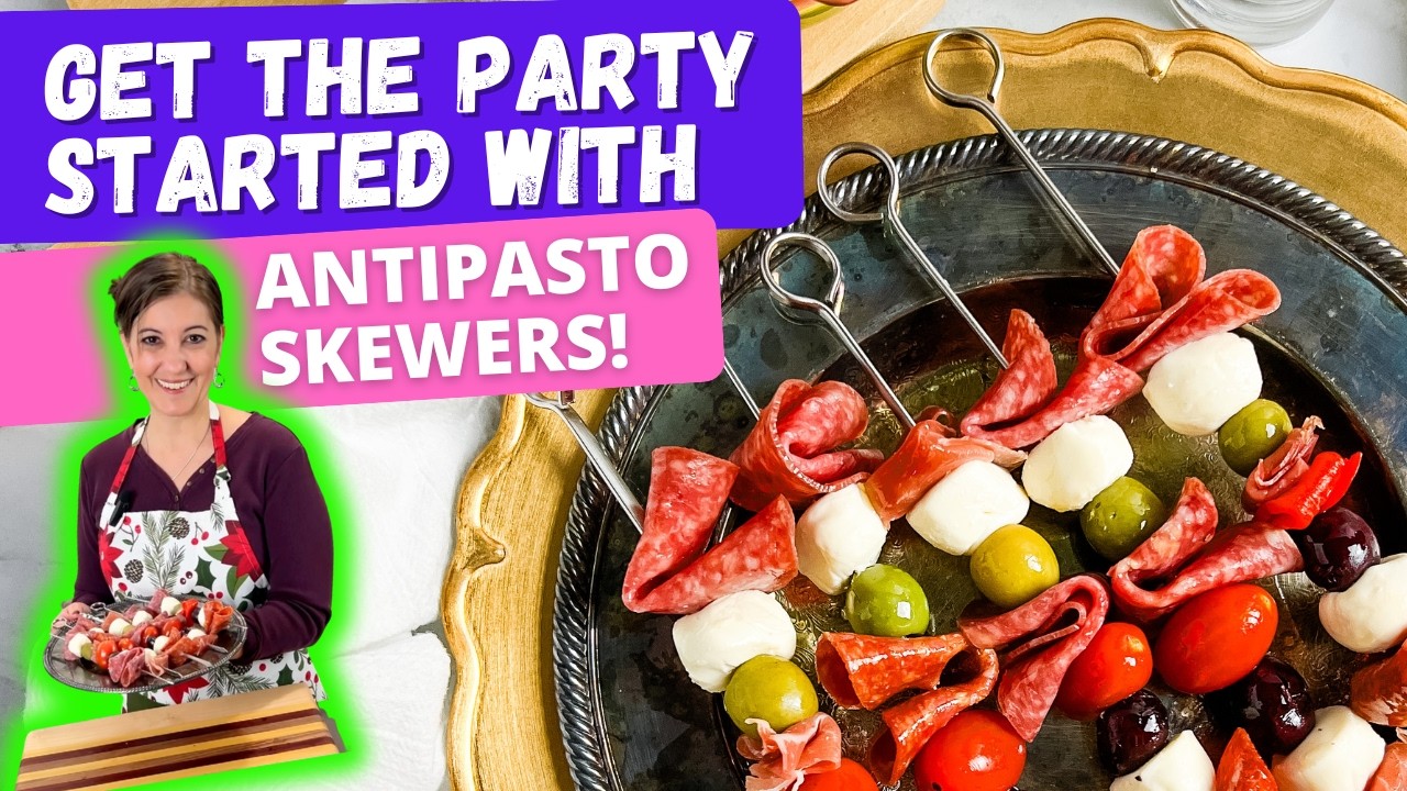Here's How to Make Antipasto Skewers! Easy Italian Appetizer Perfect for Holidays!