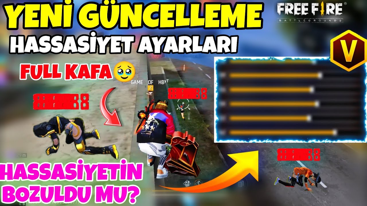 YENİ GÜNCELLEME HASSASİYET AYARI OHAA! FULL KAFA AYARI BULDUM FREE FİRE HASSASİYET AYARI KAFA ATMAK