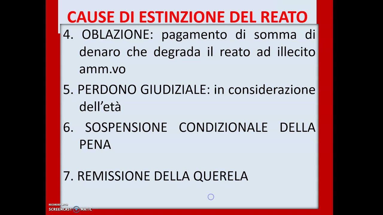 CAUSE DI ESTINZIONE DELLA PENA E DEL REATO