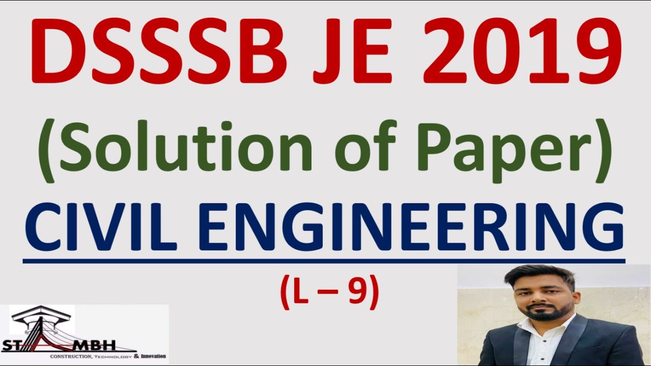 DSSSB JE Civil Previous Year Paper 2019 | DSSSB AE Civil Engineering Previous Paper #9