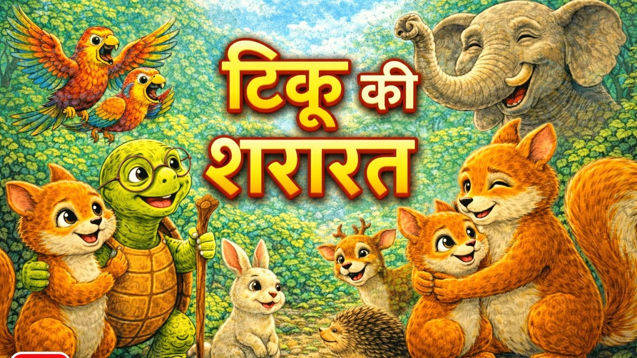 🐿️ शरारती गिलहरी टिंकू की कहानी | जंगल की मजेदार Moral Story for Kids | Hindi Cartoon Story| Bedtime