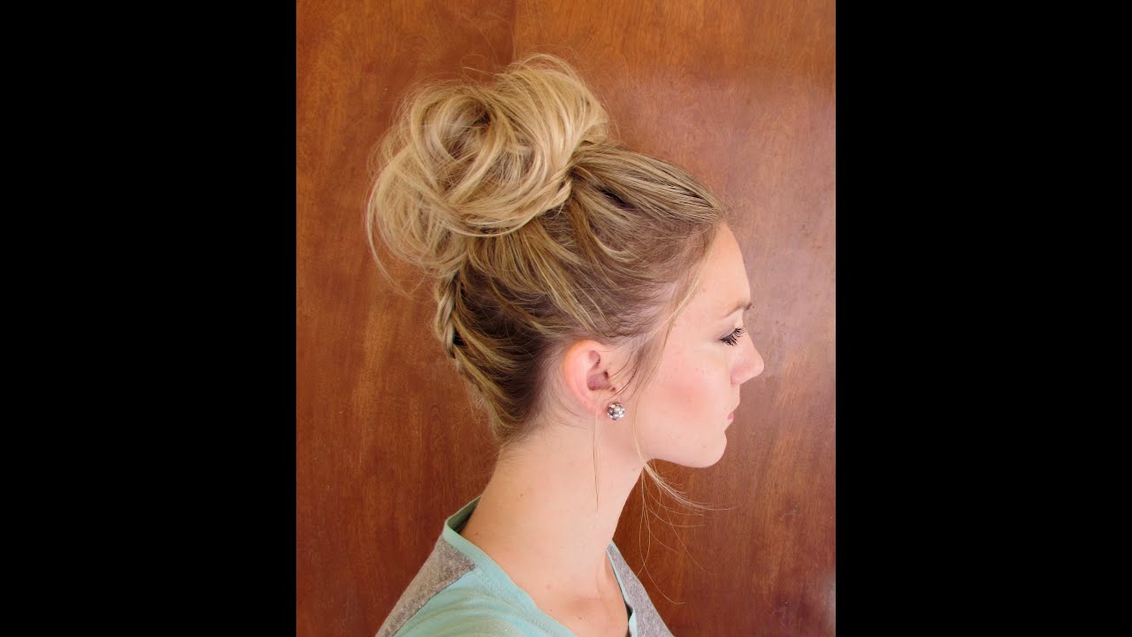 How to: Upside down dutch braid into a messy bun