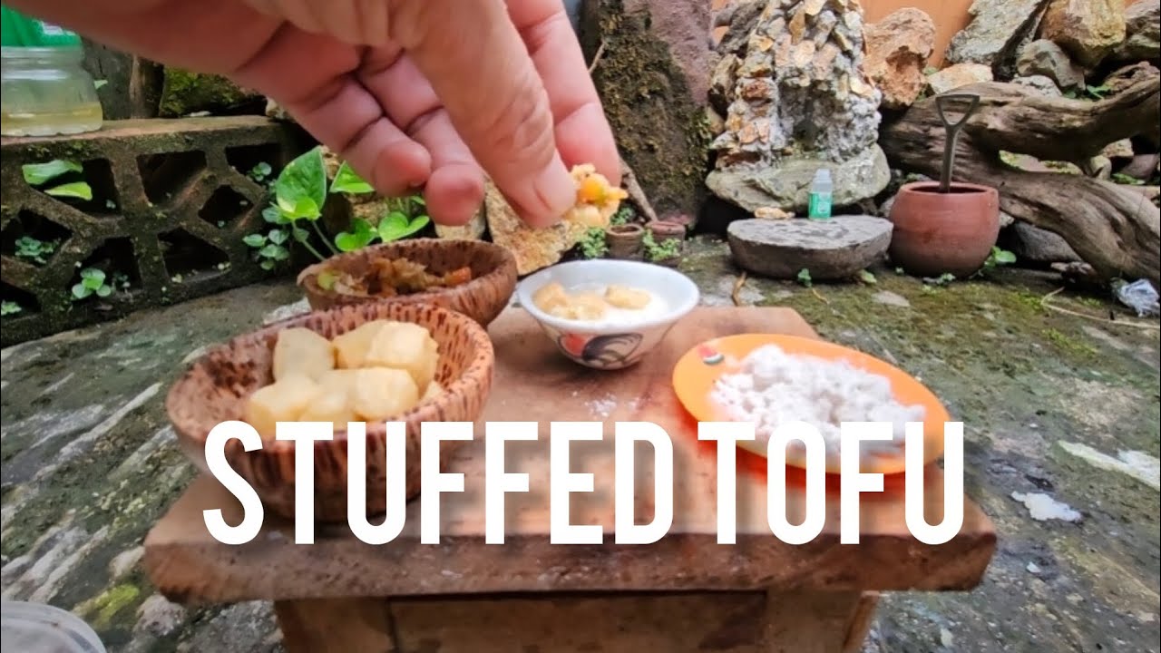​Satisfying ASMR: Cooking Miniature Vegetable Stuffed Tofu  🍱✨ l Minicooking Project 
