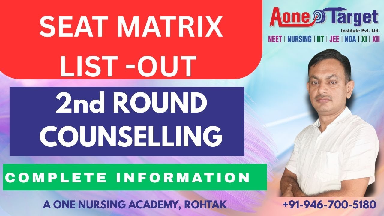 Seat Matrix List Out Haryana B.Sc. Nursing Admission 2025 II 2nd Round Counselling