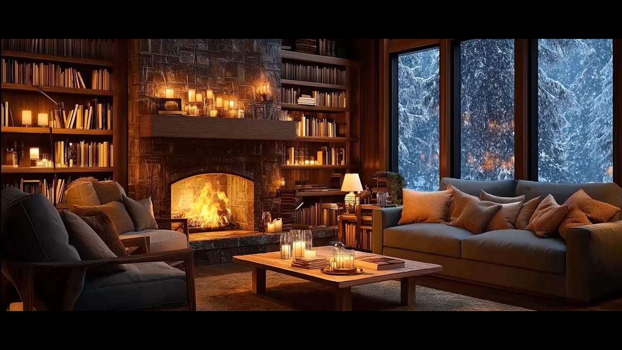 Deep Focus in a Snowy Forest Cabin ❄️ | Dark Academia Ambience