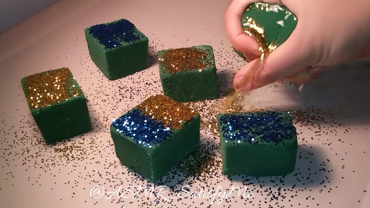 ASMR ; Short Wet Floral Foam x Glitter Crush !