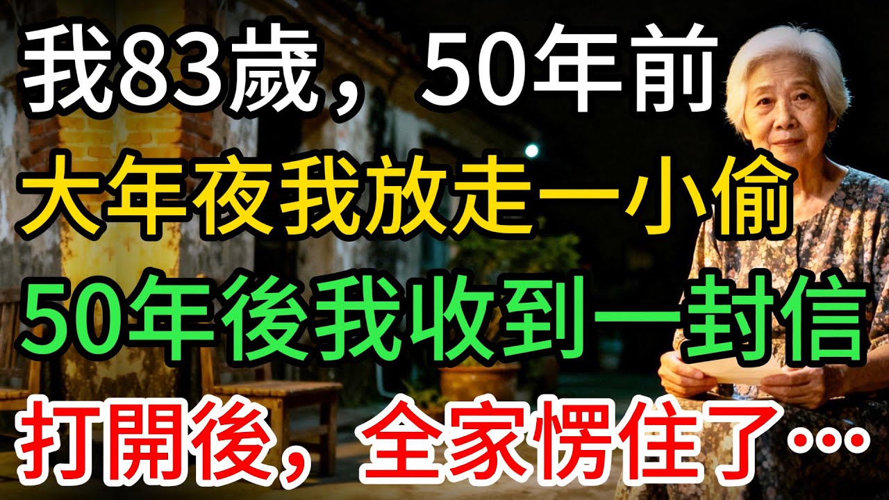 我83歲，50年前放走一個小偷，50年後收到一封信，打開後我愣住了…