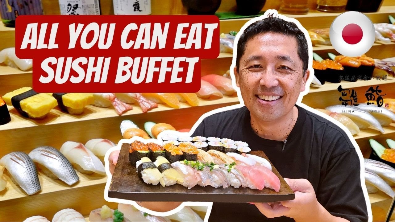 ALL YOU CAN EAT Sushi Buffet 🇯🇵 HINA SUSHI SHINJUKU 🍣 Best Sushi Restaurant in Tokyo Japan