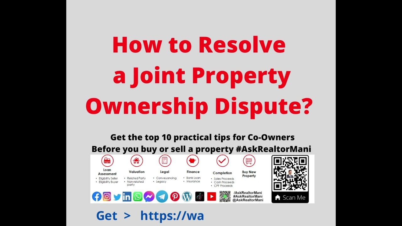 How to Resolve a Joint Property Ownership Dispute?Get the top 10 practical tips  #AskRealtorMani