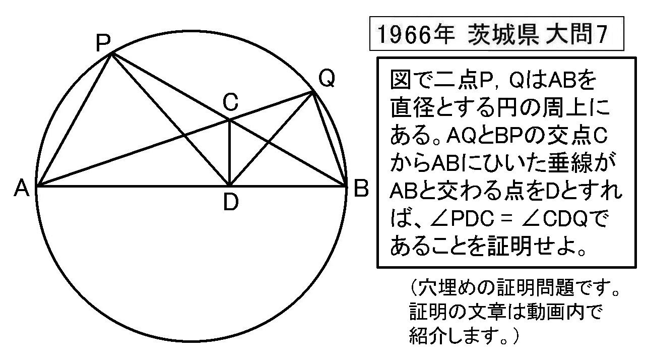 茨城県　高校入試数学　1966年　大問7