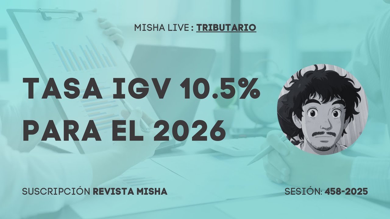 TASA IGV 10.5% RESTAURANTES PARA EL 2026