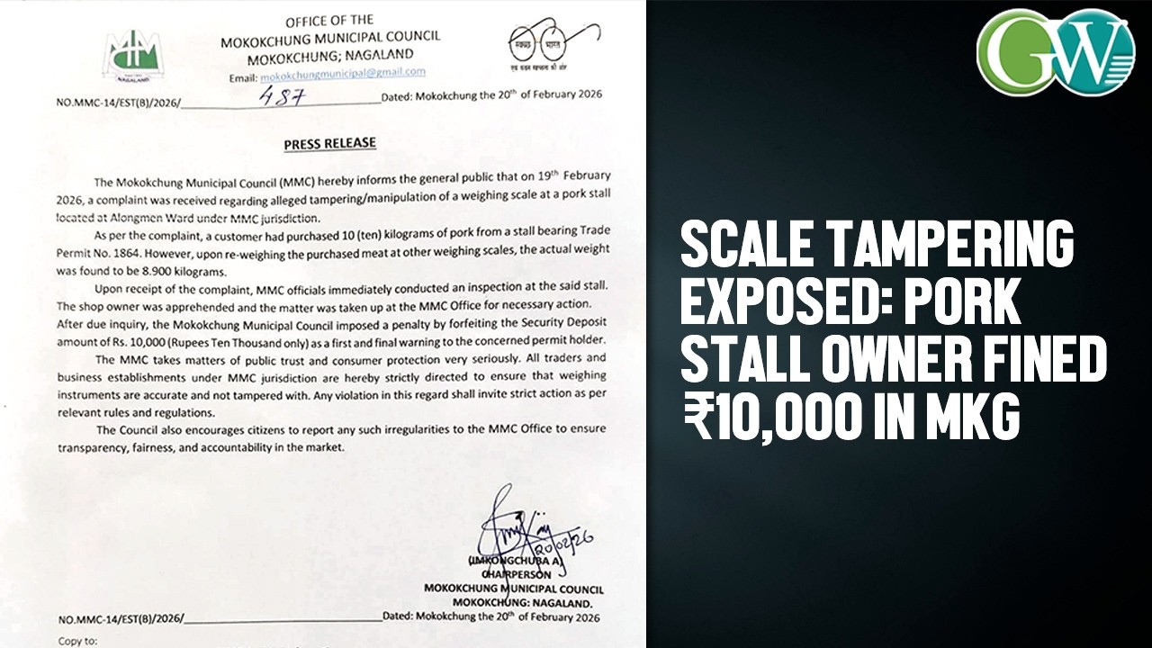 MKG: ₹10,000 FINE IMPOSED ON PORK STALL OWNER FOR SCALE MANIPULATION