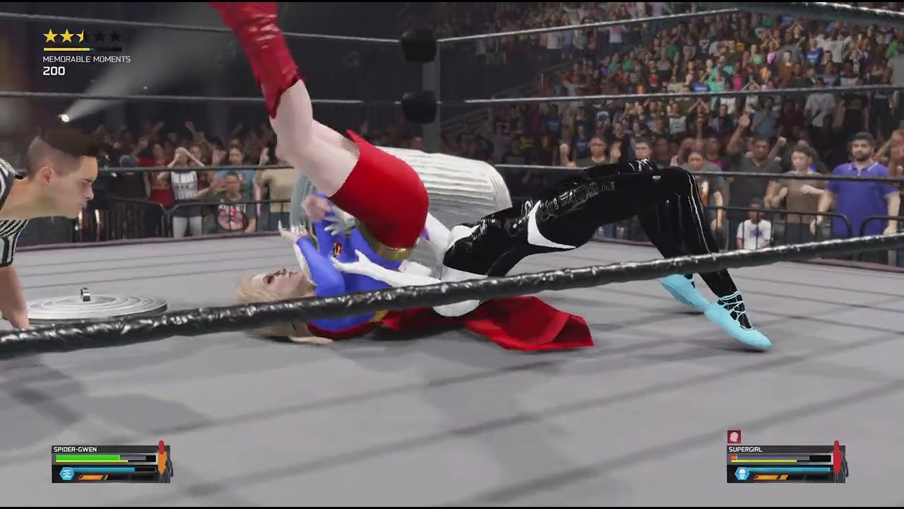 WWE 2K25: Spider-Gwen vs. Supergirl