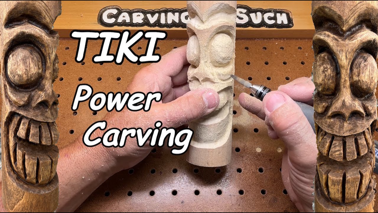 TIKI TIKI TIKI Power Carving with Kutzall - Dremel 4000 - Foredom / Poplar /
