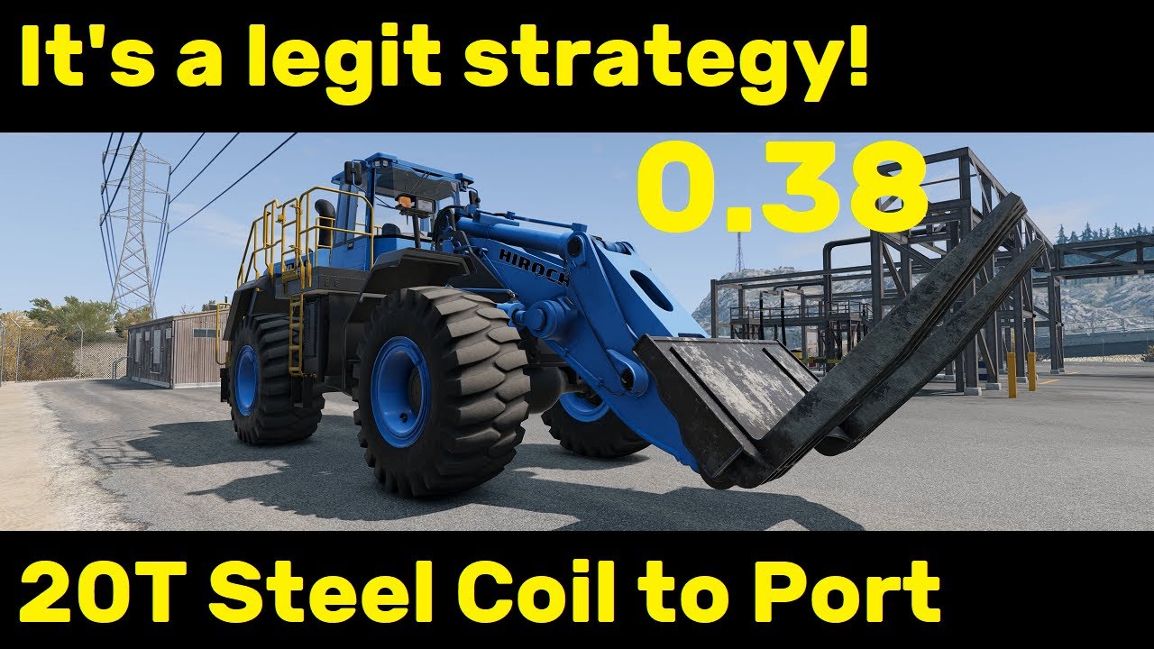 BeamNG.drive (Update 0.38) Freeroam: West Coast, USA - Loading and Hauling 20T Steel Coil to Port