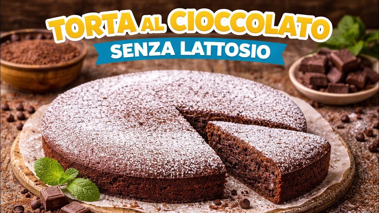 TORTA AL CIOCCOLATO SENZA LATTOSIO | ricetta facile e veloce senza burro e latte