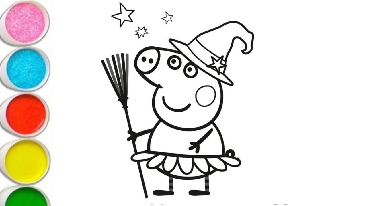 Peppa Pig Drawing Step By Step Easy Art Tutorial|How To Draw Peppa Pig Drawing With Colour 