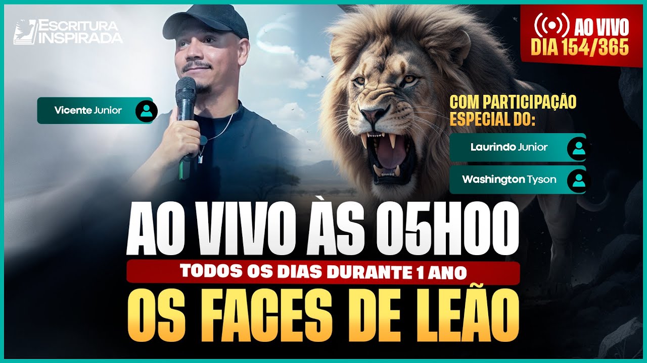 10 Fevereiro às 05H00 Madrugada | Oração + Leitura Bíblica | Os Faces de Leão: da Caverna ao Trono