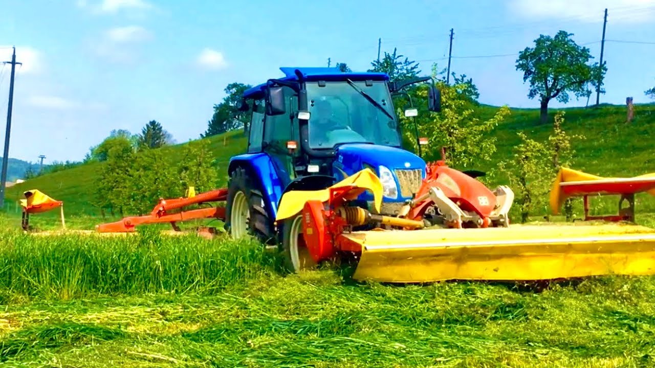 Mähen mit New Holland Pöttinger Mähkombination