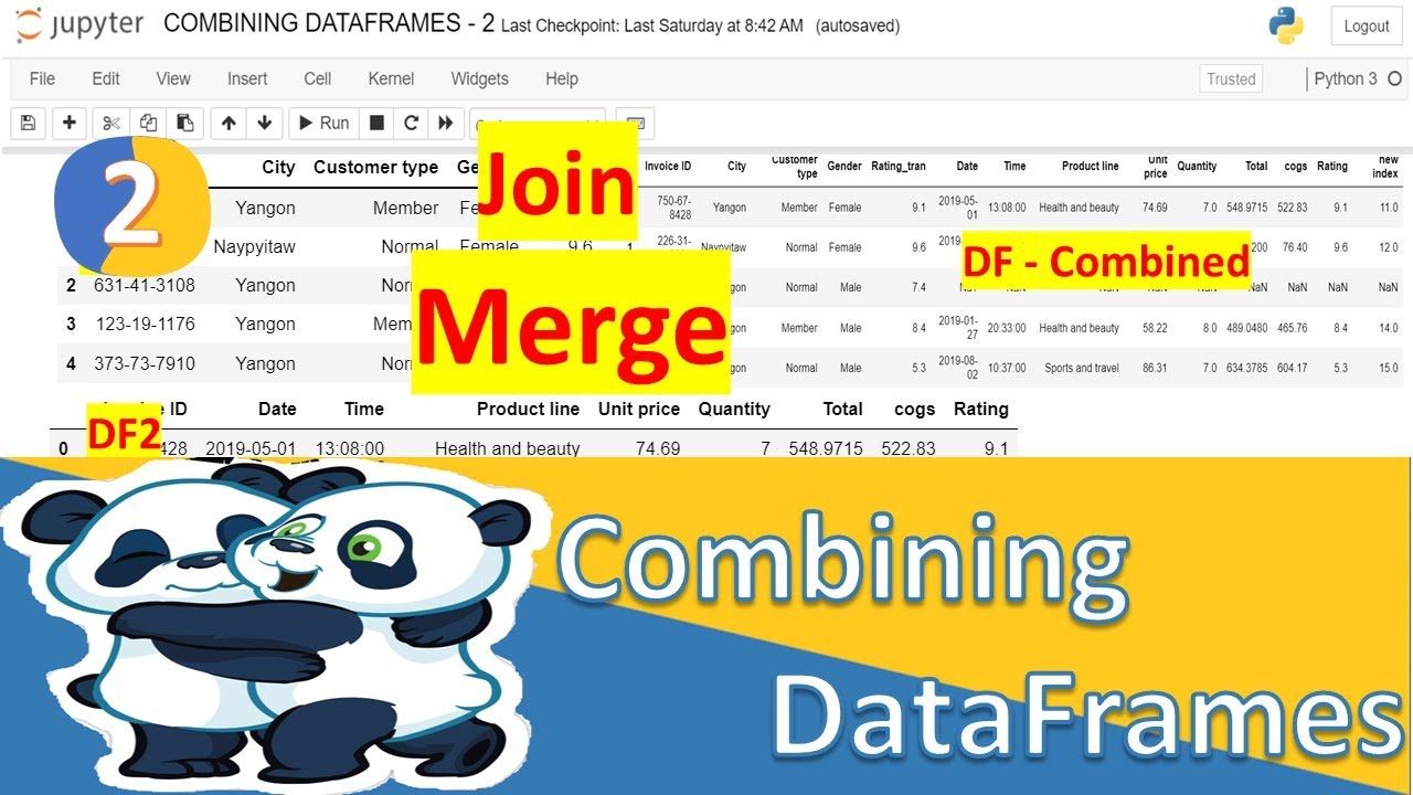 Combining Pandas DataFrames - 2| Horizontally/Side by Side | Merging DataFrames side by side