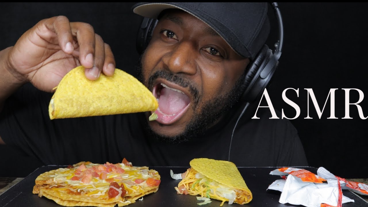 ASMR EATING TACO BELL MEXICAN PIZZA & SUPREME TACOS. MUKBANG (NOTALKING) TCASMR