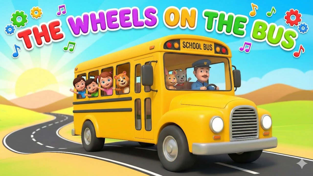 🚌The wheels on the bus go round and round, round and round, round and round, all through the town.🚌