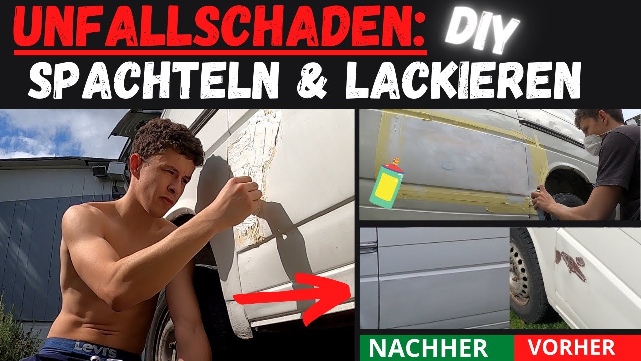 SPACHTELN & LACKIEREN: UNFALLSCHADEN | DIY Lackschaden reparieren | T4 Umbau zu meinem Traum Van