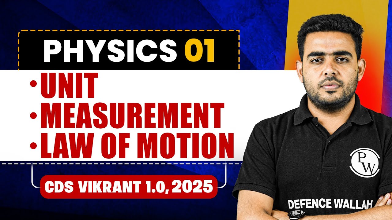 Unit, Measurement & Law of Motion | Physics for CDS 1, 2025 | CDS Vikrant 1.0 🤩
