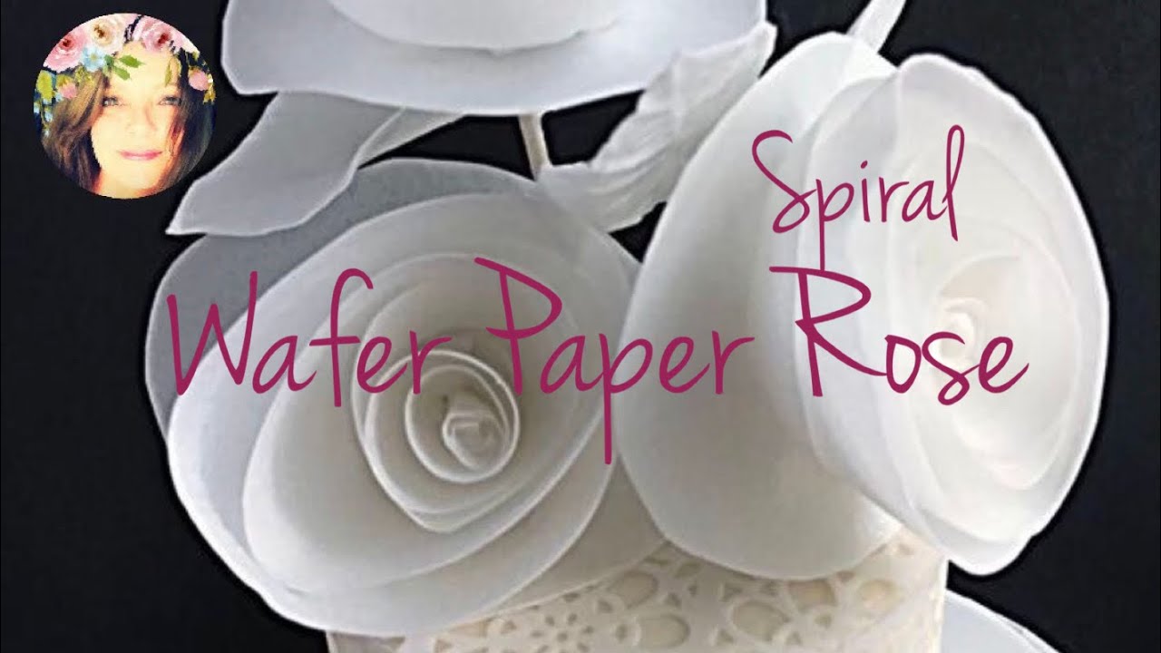 How to make a SPIRAL WAFER PAPER ROSE | Cake Decorating | DOZYCAKES