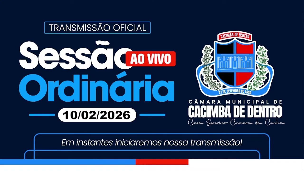 Sessão Ordinária da Câmara Municipal de Cacimba de Dentro-PB, 10/02/2026.