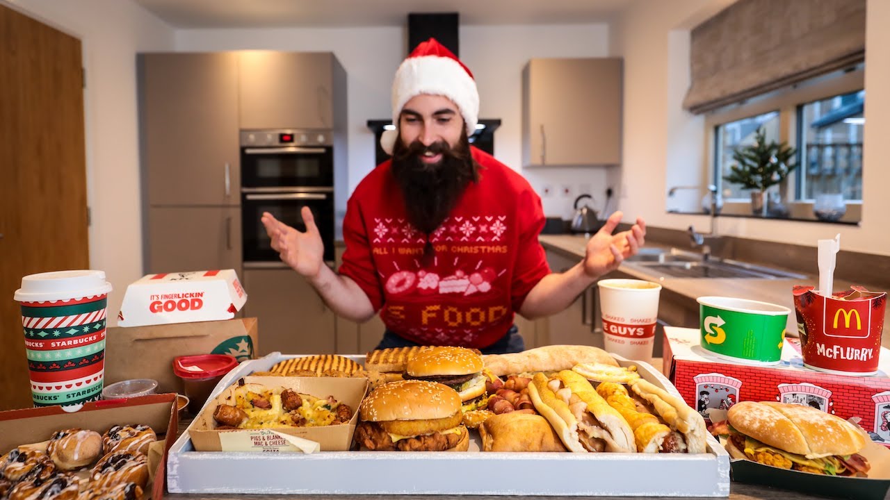 THE ULTIMATE FESTIVE FAST FOOD MENU CHALLENGE | XMAS 2020 SERIES | BeardMeatsFood