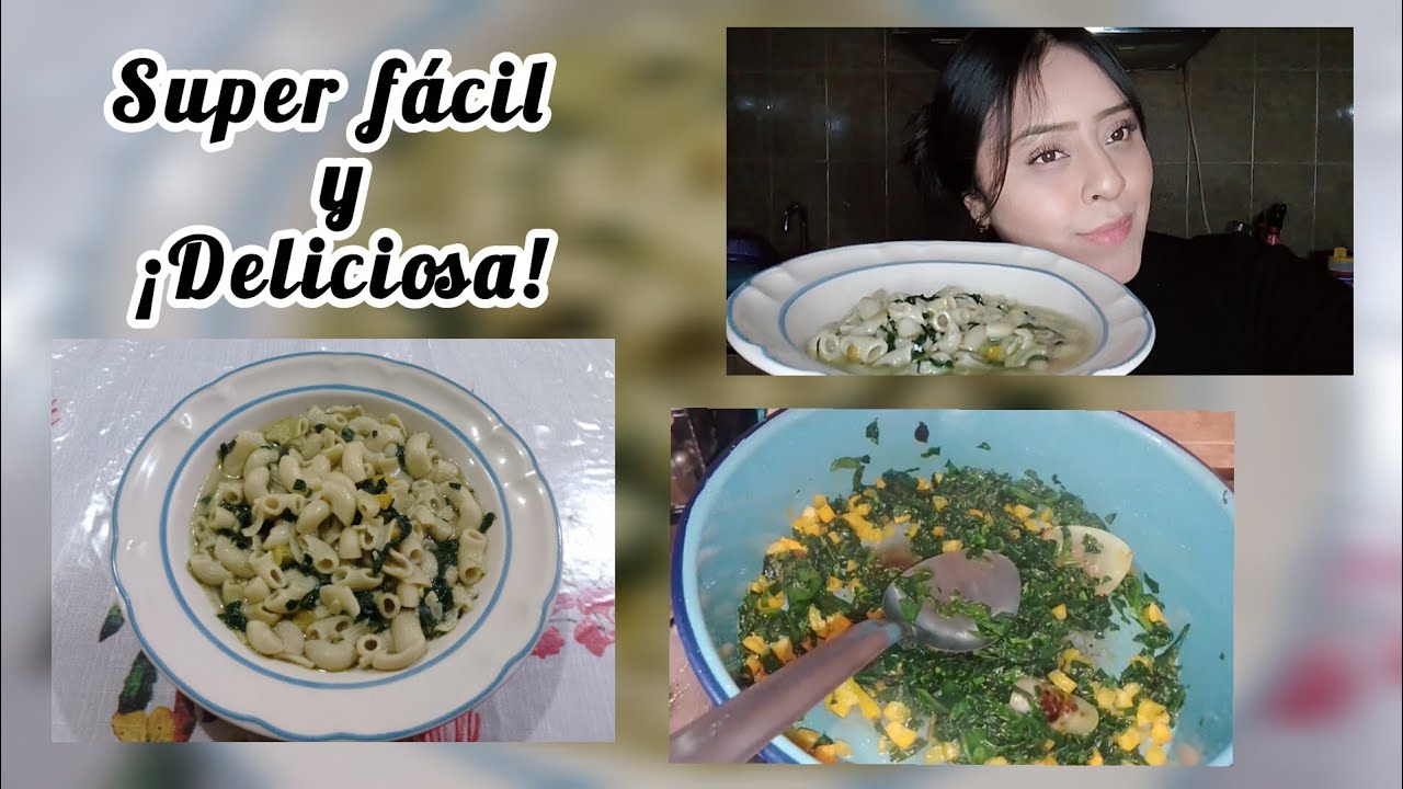 RÁPIDA Y SENCILLA SOPA DE CODITO CON ESPINACA 💚 #comidafácil 