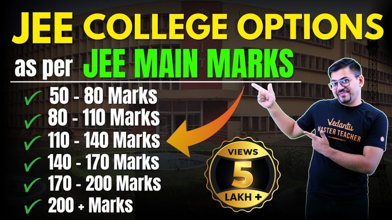 JEE 2024: College Options as per JEE Main Marks | JEE Mains 2024 | Harsh Sir @VedantuMath