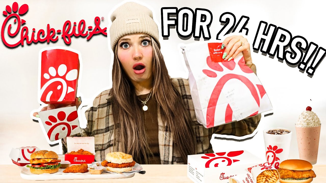 I ATE ONLY CHICK FIL A FOR 24 HOURS CHALLENGE! | Breakfast, lunch & dinner!!
