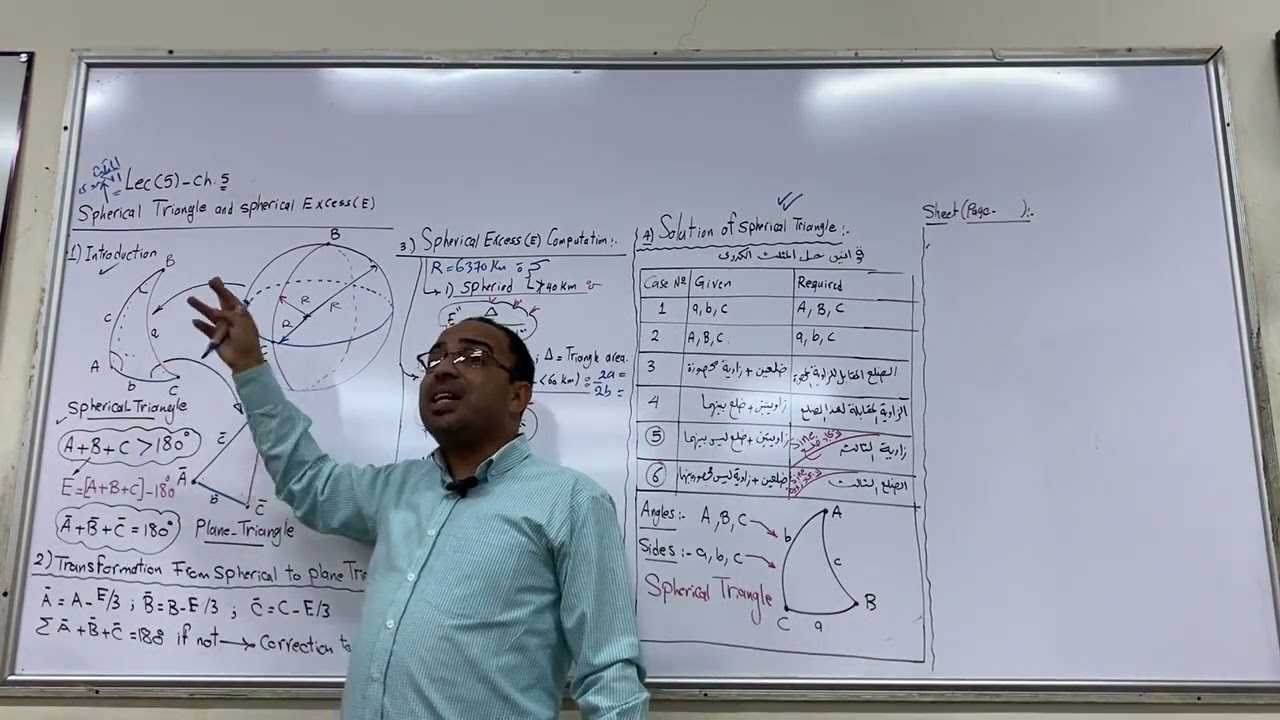 حل المثلث الكرى الزيادة الكرية 2