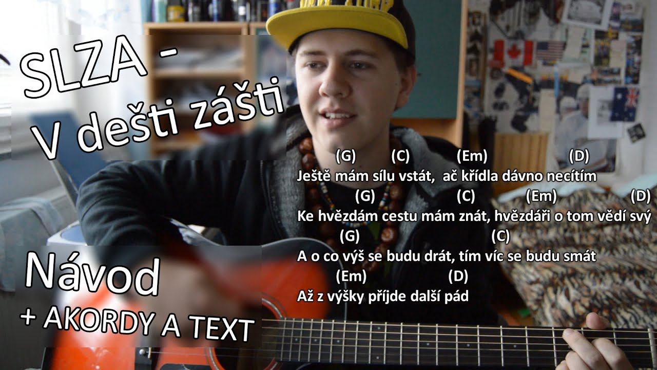 Návod + Akordy na KYTARU (Slza - V dešti zášti) Jak hrát na kytaru - Karel nEscafeX Kocurek