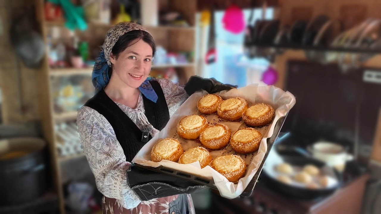 I baked Vatrushkas for the whole family. The aroma was everywhere in the village.