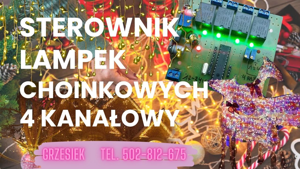 Przerywacz cykliczny do Lampek Choinkowych Led i tradycyjnych 230V 4 kanały regulowane czasy.
