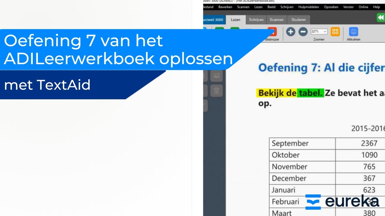 Oefening 7 van het ADILeerwerkboek oplossen met TextAid